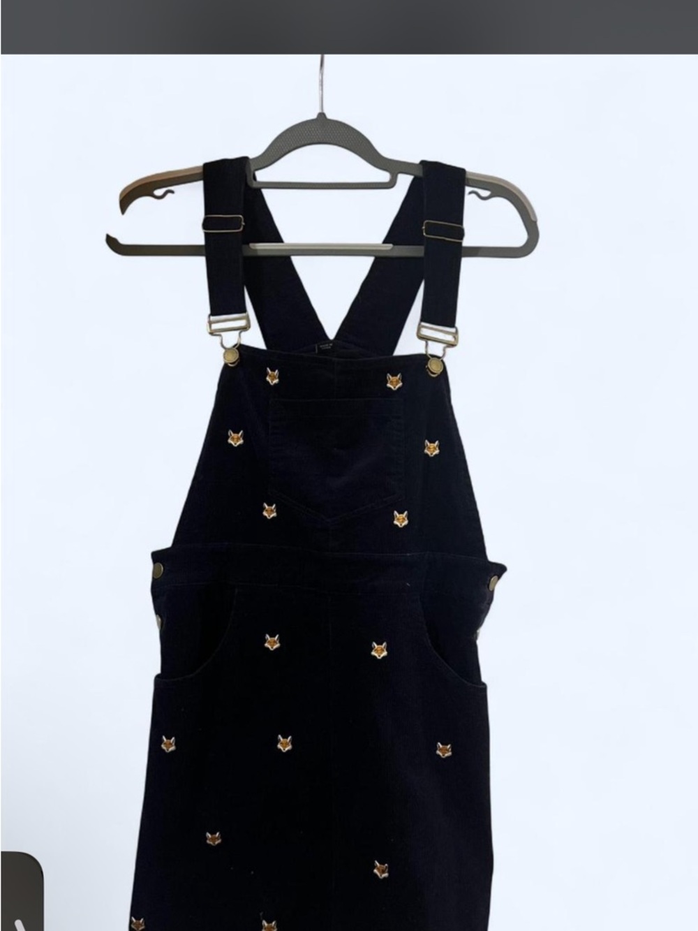 Kiel James Patrick Navy Blue Fox Embroidered Overall Dress